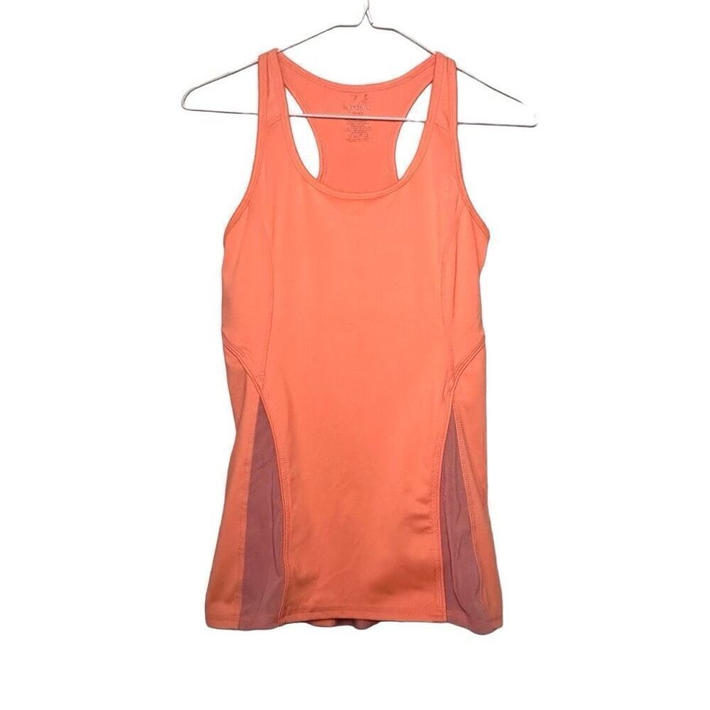 Kyodan Scoop Neck Racerback Mesh Panel Athletic Workout Tank Top Orange Pink XS